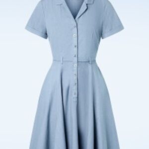 50s Blue Swing Dress